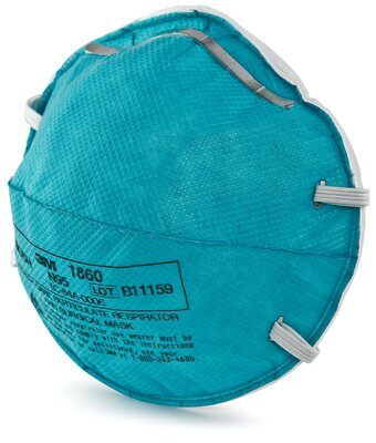 3M N95 1860 Particulate Respirator front face-on view