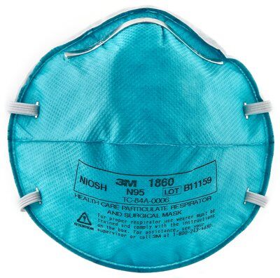 3M N95 1860 Particulate Respirator interior view