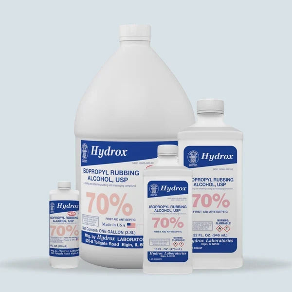 Hydrox Isopropyl Rubbing Alcohol 70% - Multiple Sizes
