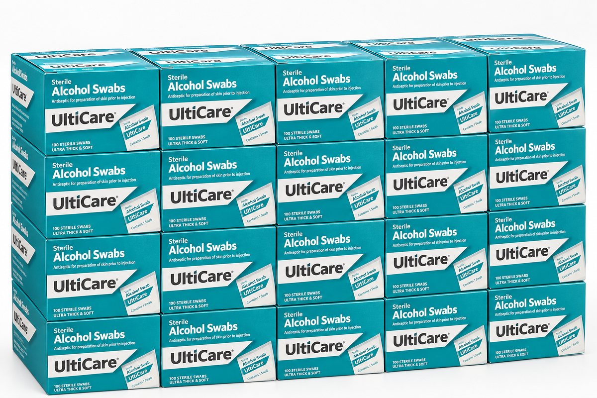 UltiCare Sterile Alcohol Swabs - Wholesale Case of 20 Boxes