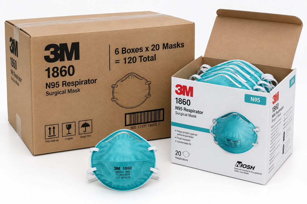 3M N95 1860 wholesale case of 6 boxes 120 masks B2B supply