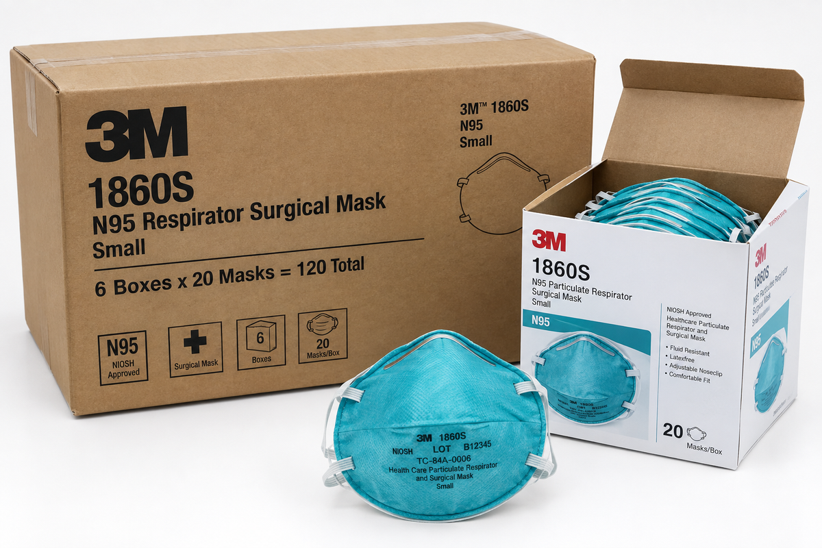3M N95 1860S small wholesale case 6 boxes 120 masks B2B supply