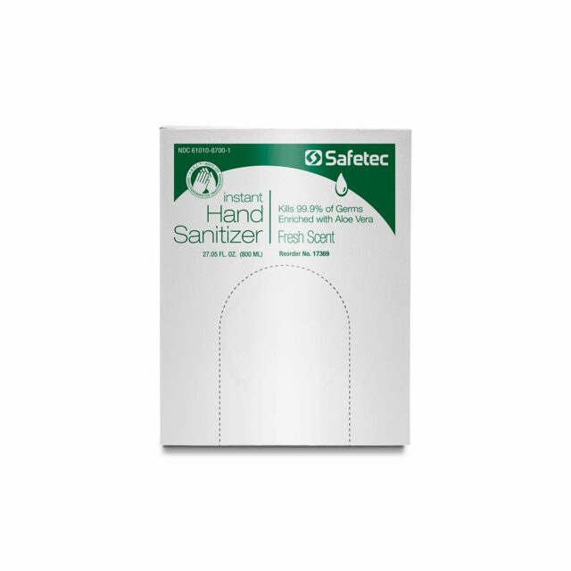 Safetec® Instant Hand Sanitizer, Manual Dispenser Refill, 800 mL