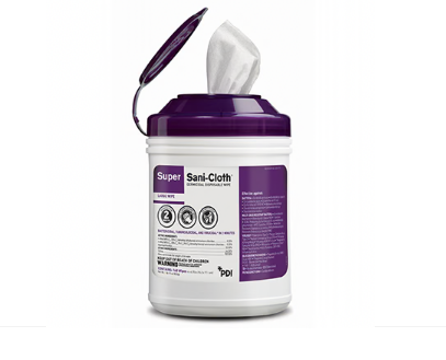 Super Sani-Cloth germicidal disposable wipes 160-count purple-lid canister